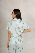 Satin Pj Pant Set- Champagne Party