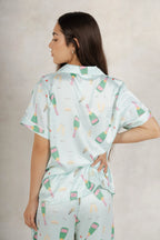 Satin Pj Pant Set- Champagne Party