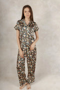 Satin Pj Pant Set- Flowers