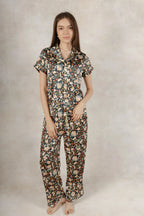 Satin Pj Pant Set- Flowers