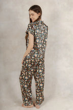 Satin Pj Pant Set- Flowers