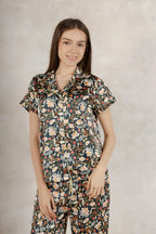 Satin Pj Pant Set- Flowers