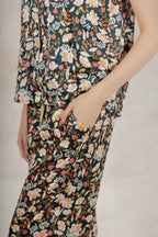Satin Pj Pant Set- Flowers