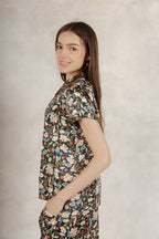 Satin Pj Pant Set- Flowers