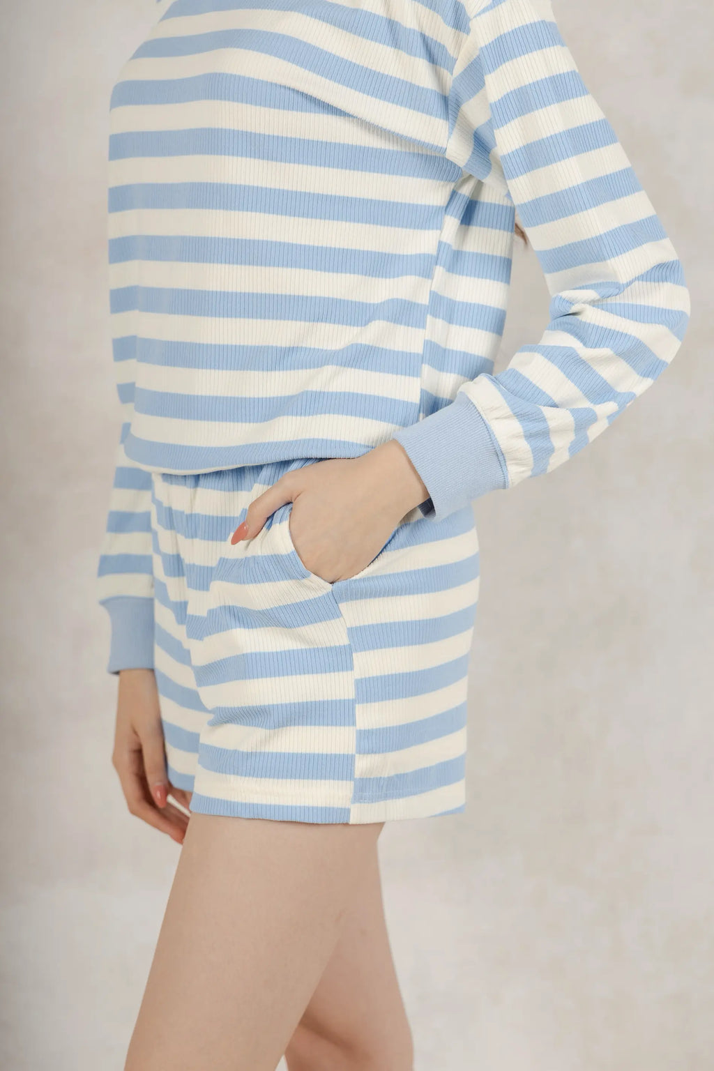 Set Baby Blue Rayas