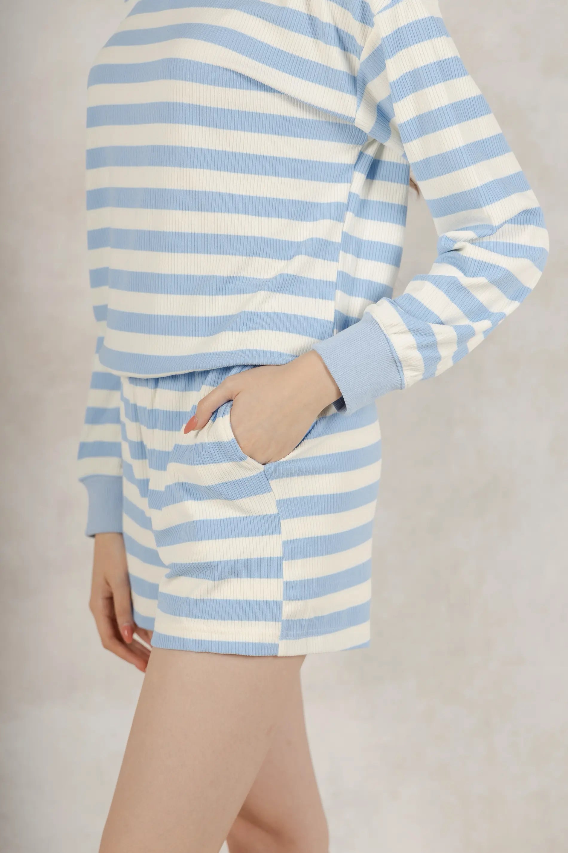 Set Baby Blue Rayas